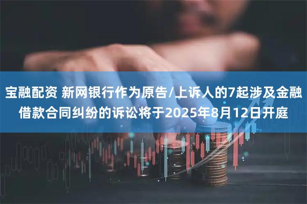 宝融配资 新网银行作为原告/上诉人的7起涉及金融借款合同纠纷的诉讼将于2025年8月12日开庭