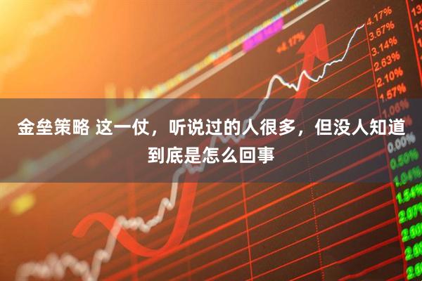 金垒策略 这一仗，听说过的人很多，但没人知道到底是怎么回事