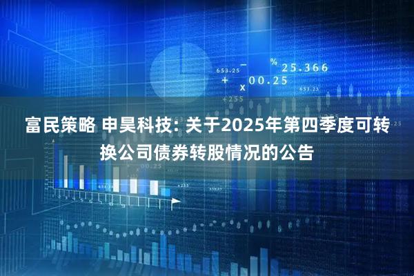 富民策略 申昊科技: 关于2025年第四季度可转换公司债券转股情况的公告